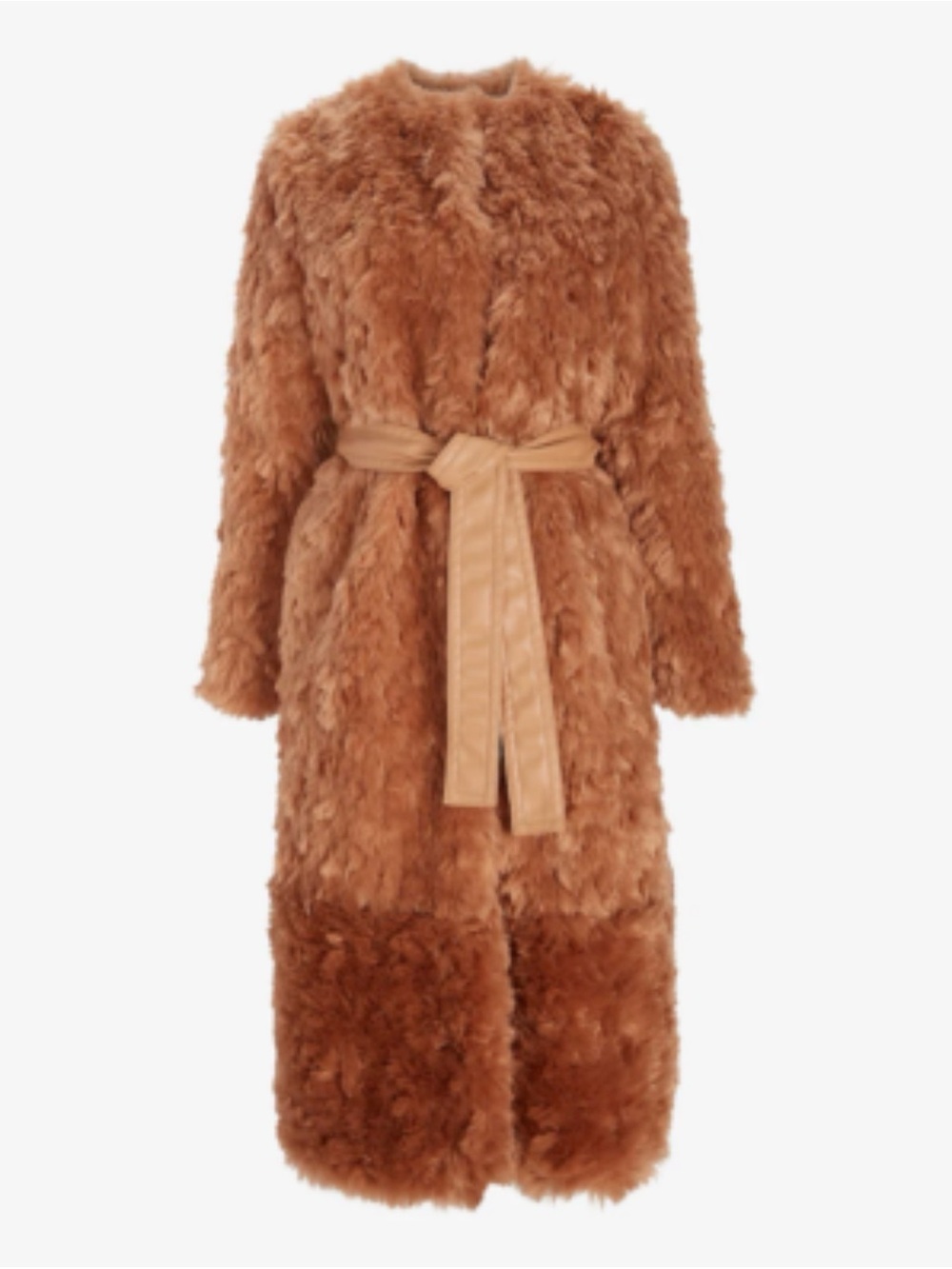 Express Plush Faux Fur Jacket in Camel - Picture 4 of 8